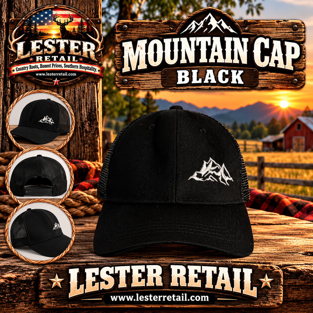 MOUNTAIN CAP- BLACK
