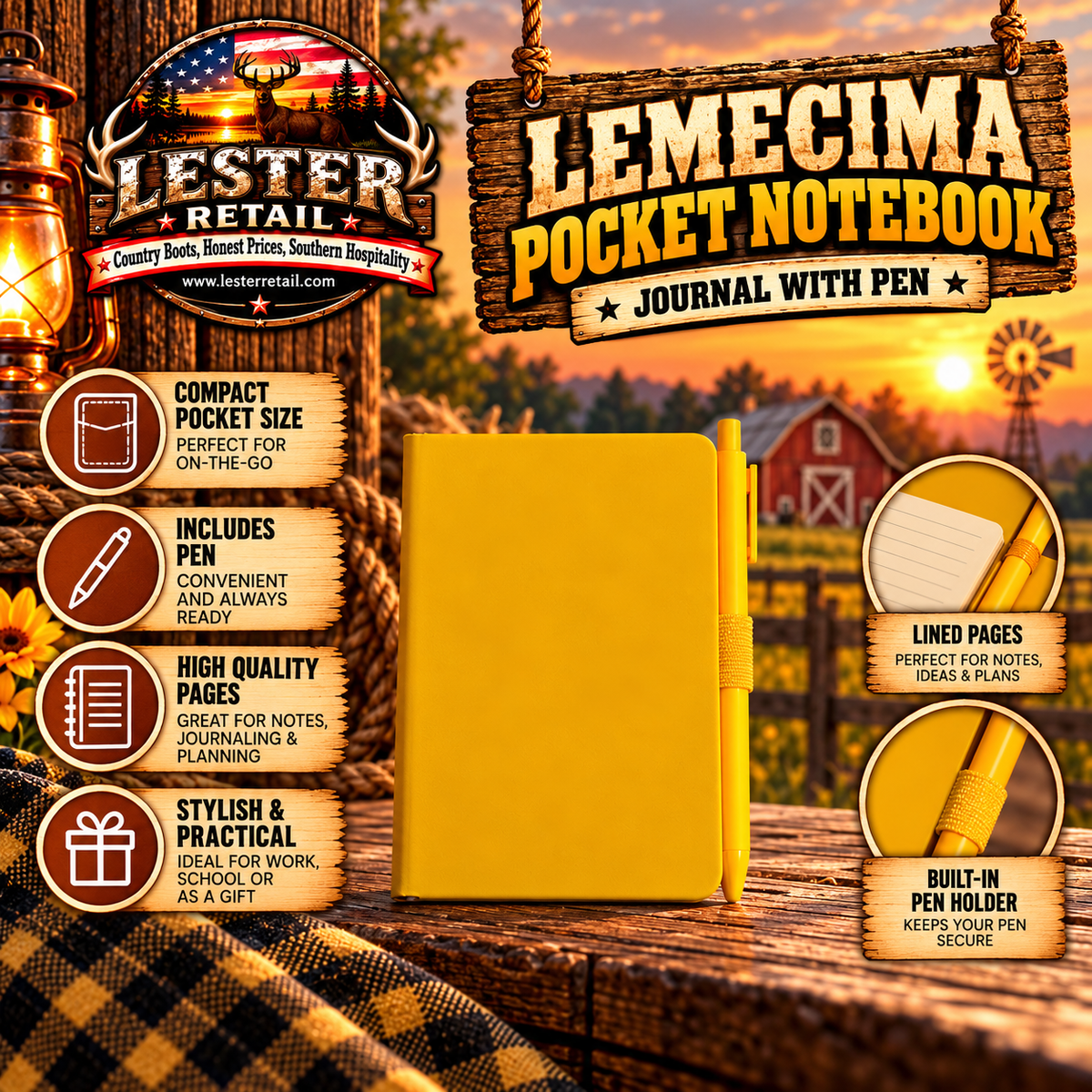LEMECIMA POCKET NOTEBOOK JOURNAL WITH PEN