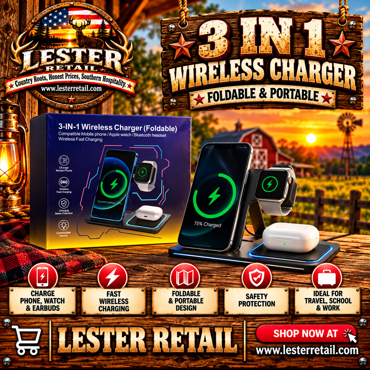 3 IN 1 WIRELESS CHARGER