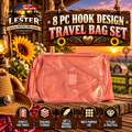 8 PC HOOK DESIGN TRAVEL BAG SET