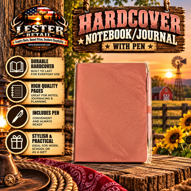 HARDCOVER NOTEBOOK/JOURNAL WITH PEN