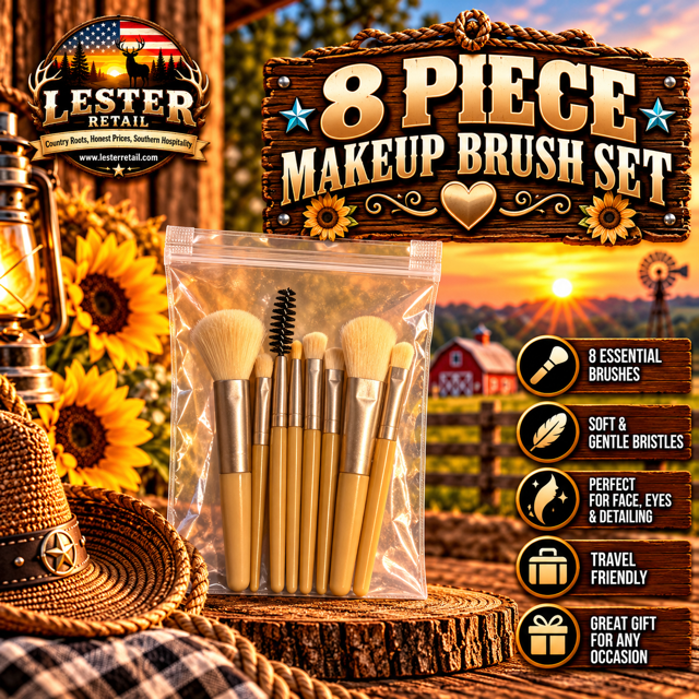 8 PIECE MAKEUP BRUSH SET
