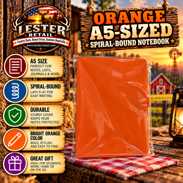 ORANGE A5-SIZED SPIRAL-BOUND NOTEBOOK