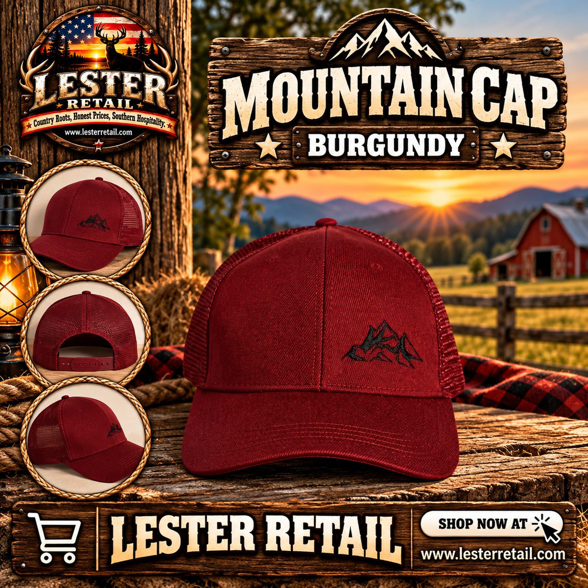 MOUNTAIN CAP- BURGUNDY