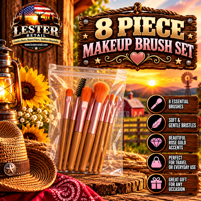 8 PIECE MAKEUP BRUSH SET