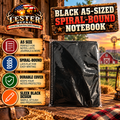 BLACK A5-SIZED SPIRAL-BOUND NOTEBOOK