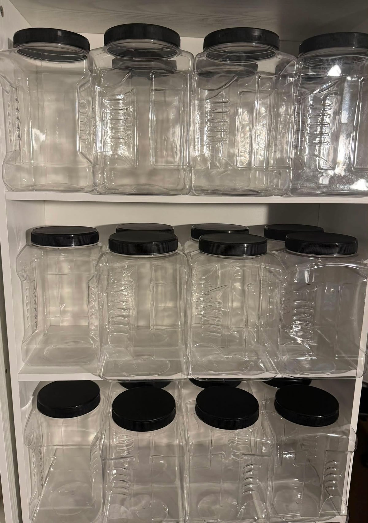 ONE GALLON CLEAR PLASTIC JAR WITH LID
