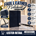 FAUX LEATHER NOTEBOOK WITH PEN