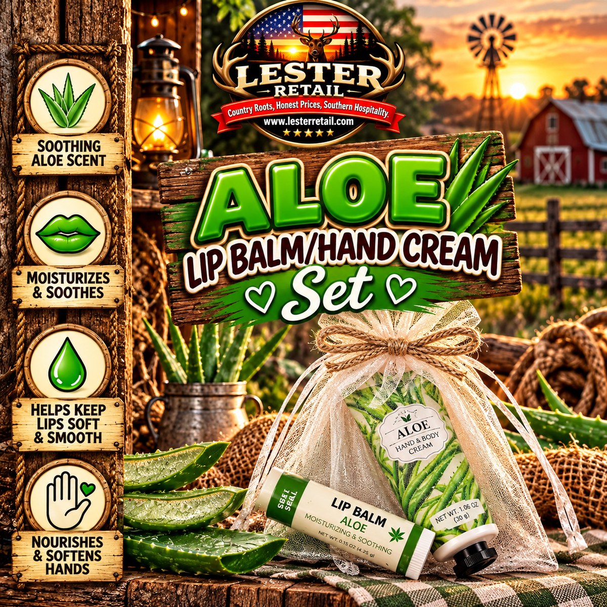 ALOE LIP BALM/HAND CREAM SET