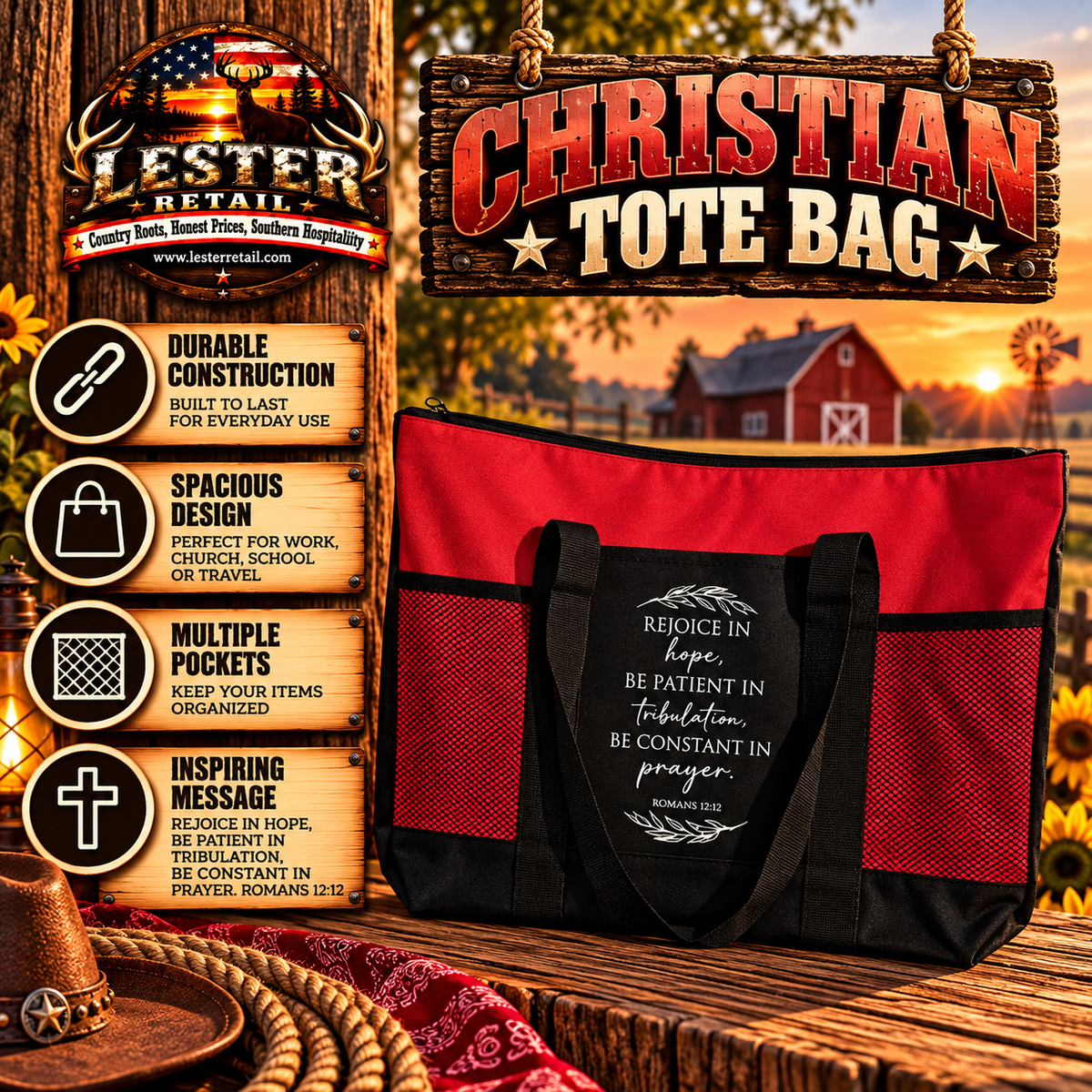 CHRISTIAN TOTE BAG