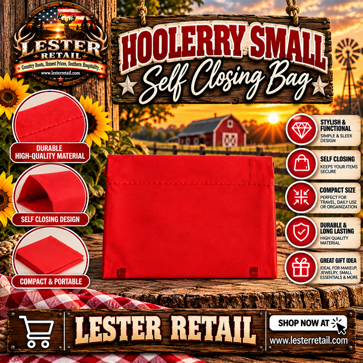 HOOLERRY SMALL SELF CLOSING BAG