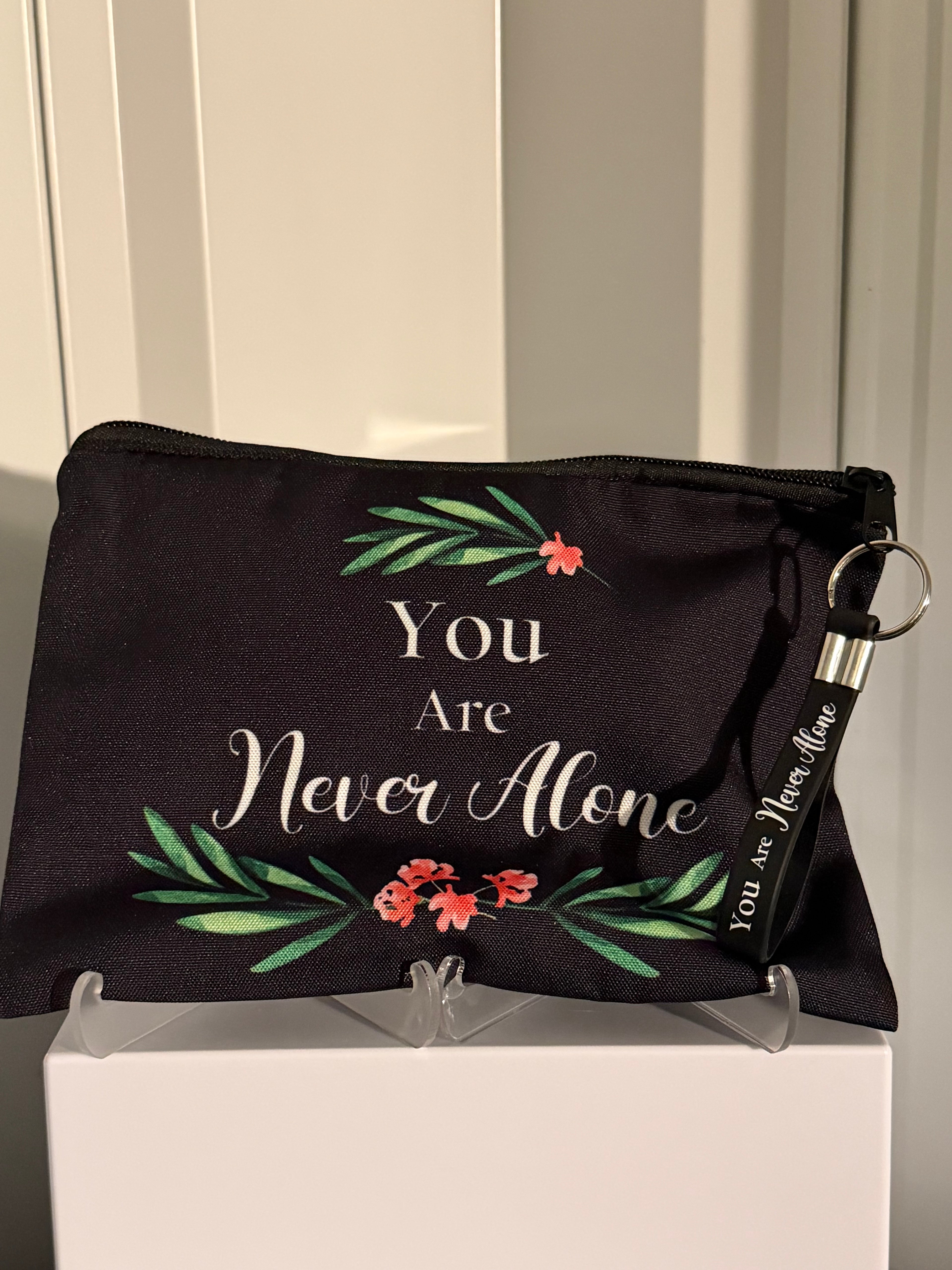 MOTIVATIONAL CANVAS MAKEUP BAG WITH KEYCHAIN