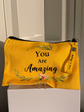 MOTIVATIONAL CANVAS MAKEUP BAG WITH KEYCHAIN