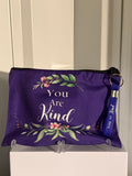 MOTIVATIONAL CANVAS MAKEUP BAG WITH KEYCHAIN