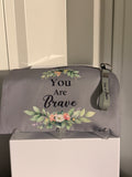 MOTIVATIONAL CANVAS MAKEUP BAG WITH KEYCHAIN