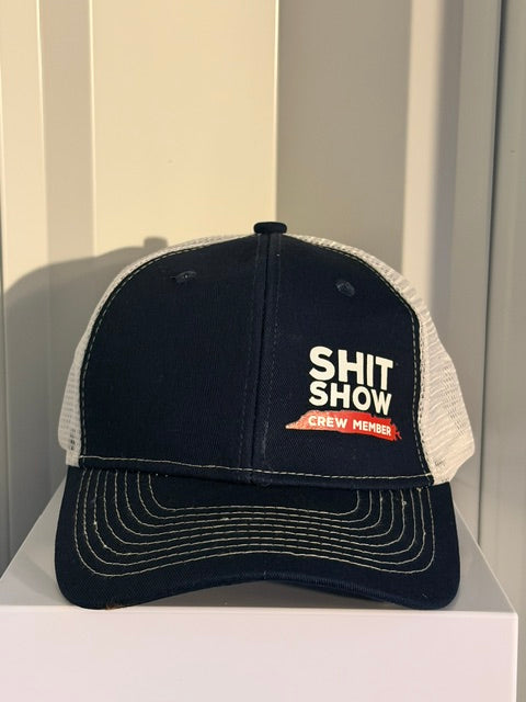 "SHIT SHOW CREW MEMBER" CAP- NAVY/WHITE