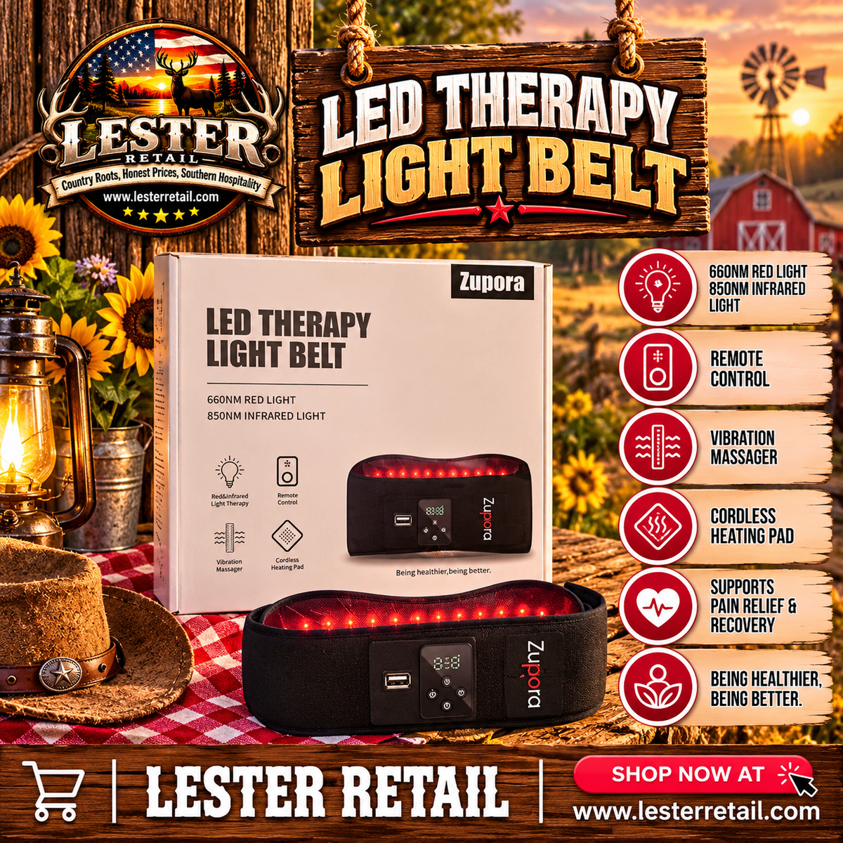 LED THERAPY LIGHT BELT