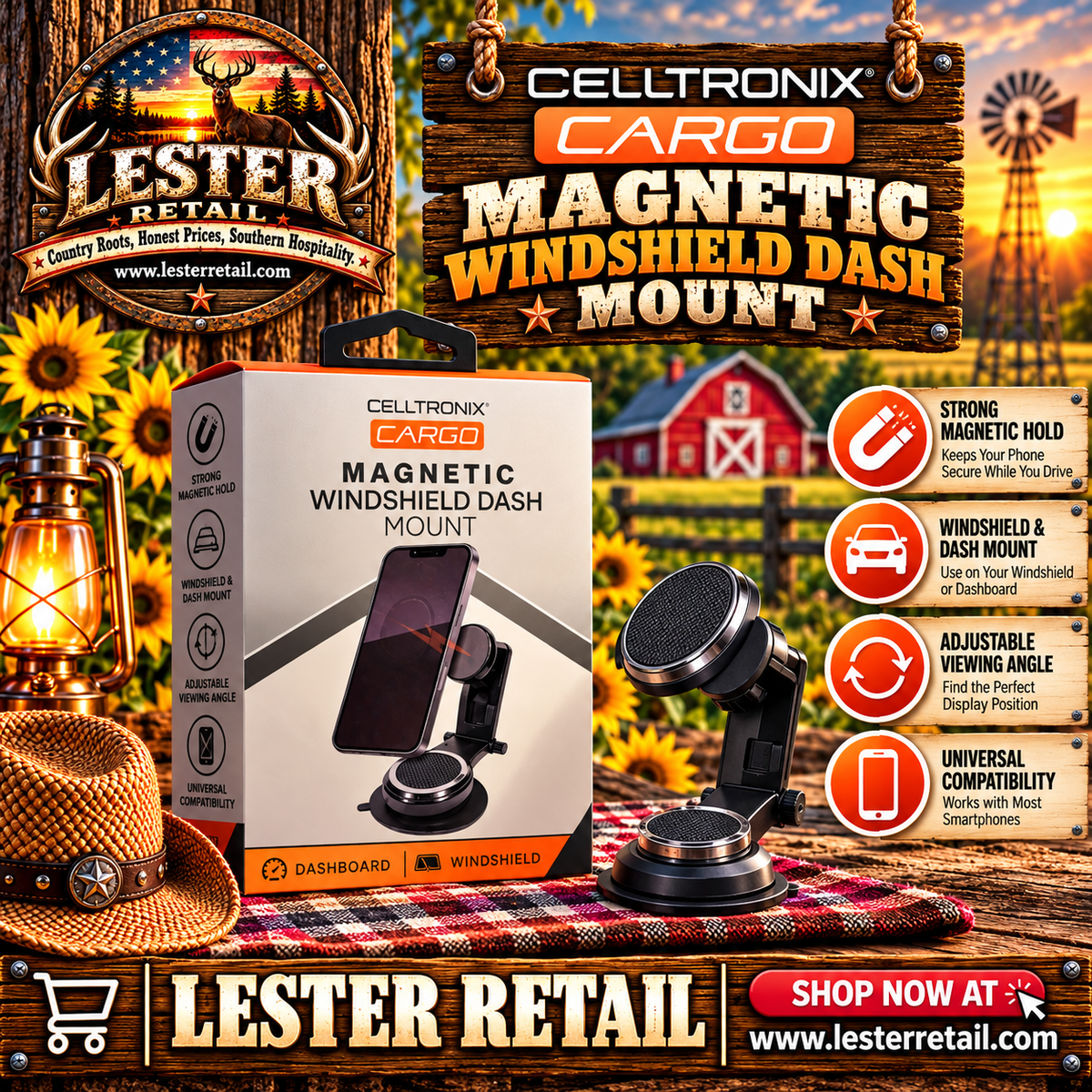 CELLTRONIX MAGNETIC WINDSHIELD DASH MOUNT