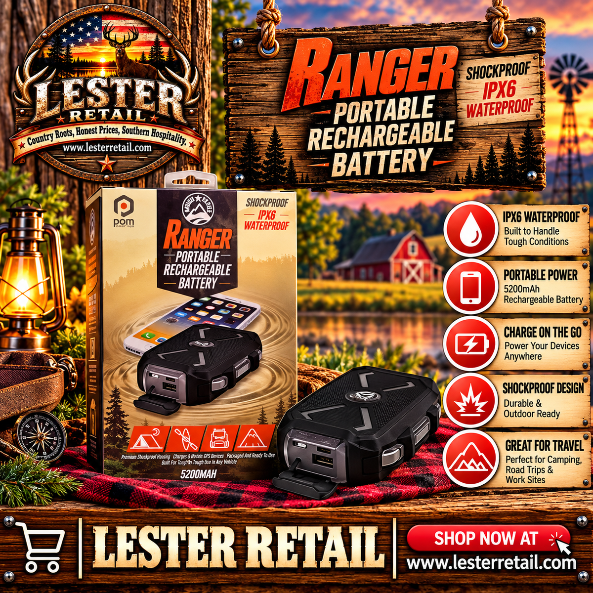 RANGER PORTABLE RECHARGEABLE BATTERY